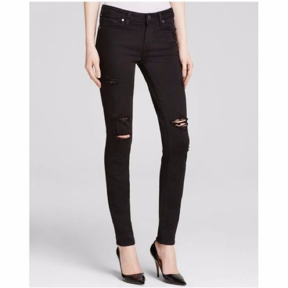 PAIGE Denim - Paige Distressed Black Verdugo Ultra Skinny Jeans
